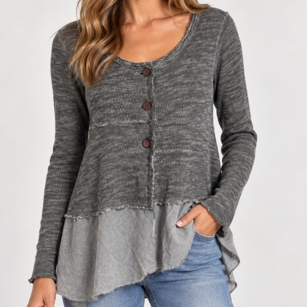 Luukaa Textured Knit Cardigan Cottagecore Boho Scandi Neutral Earthy Minimalist